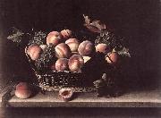 MOILLON, Louise Basket with Peaches and Grapes s oil painting on canvas